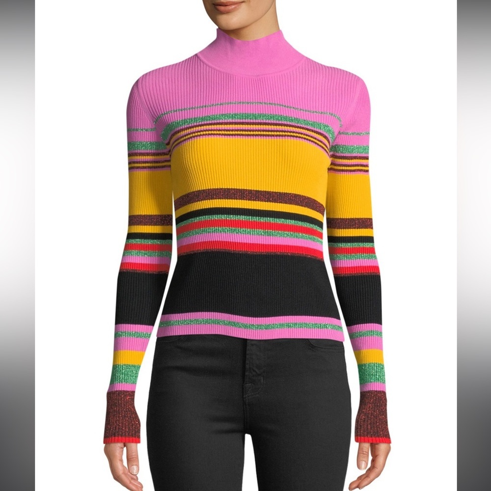 Diane Von Furstenberg Stripped Turtleneck Sweater